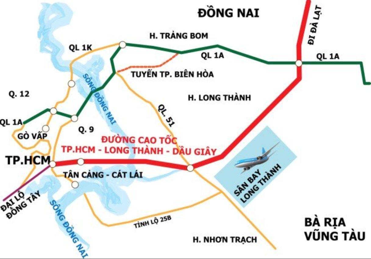 Bản đồ quy hoạch Cao tốc Long Thành Dầu Giây