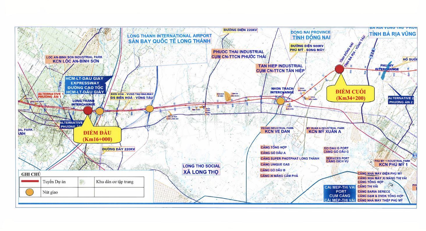 Bản đồ quy hoạch đường cao tốc Biên Hòa-Vũng Tàu