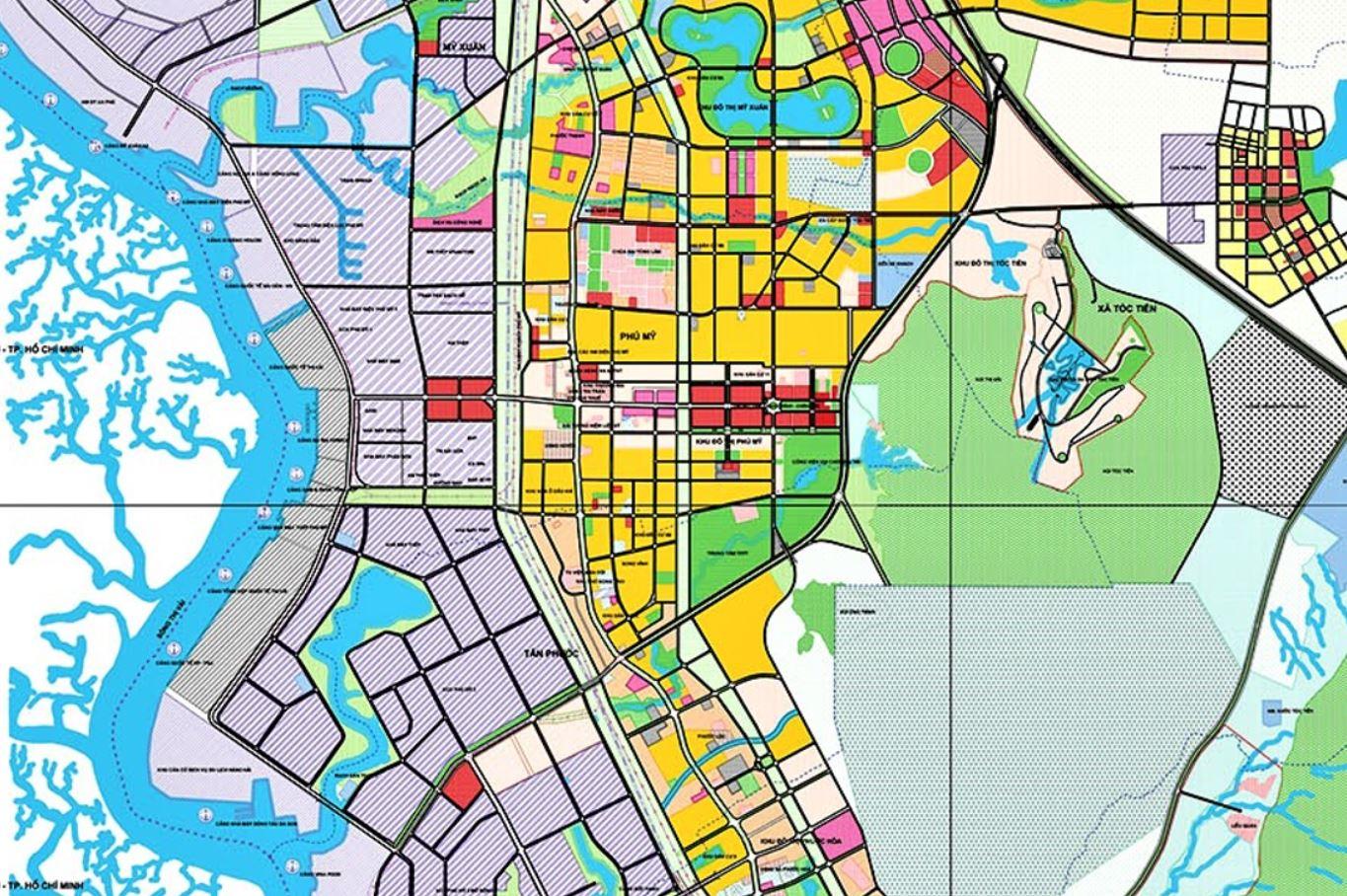 Bản đồ quy hoạch giao thông thị xã Phú Mỹ 