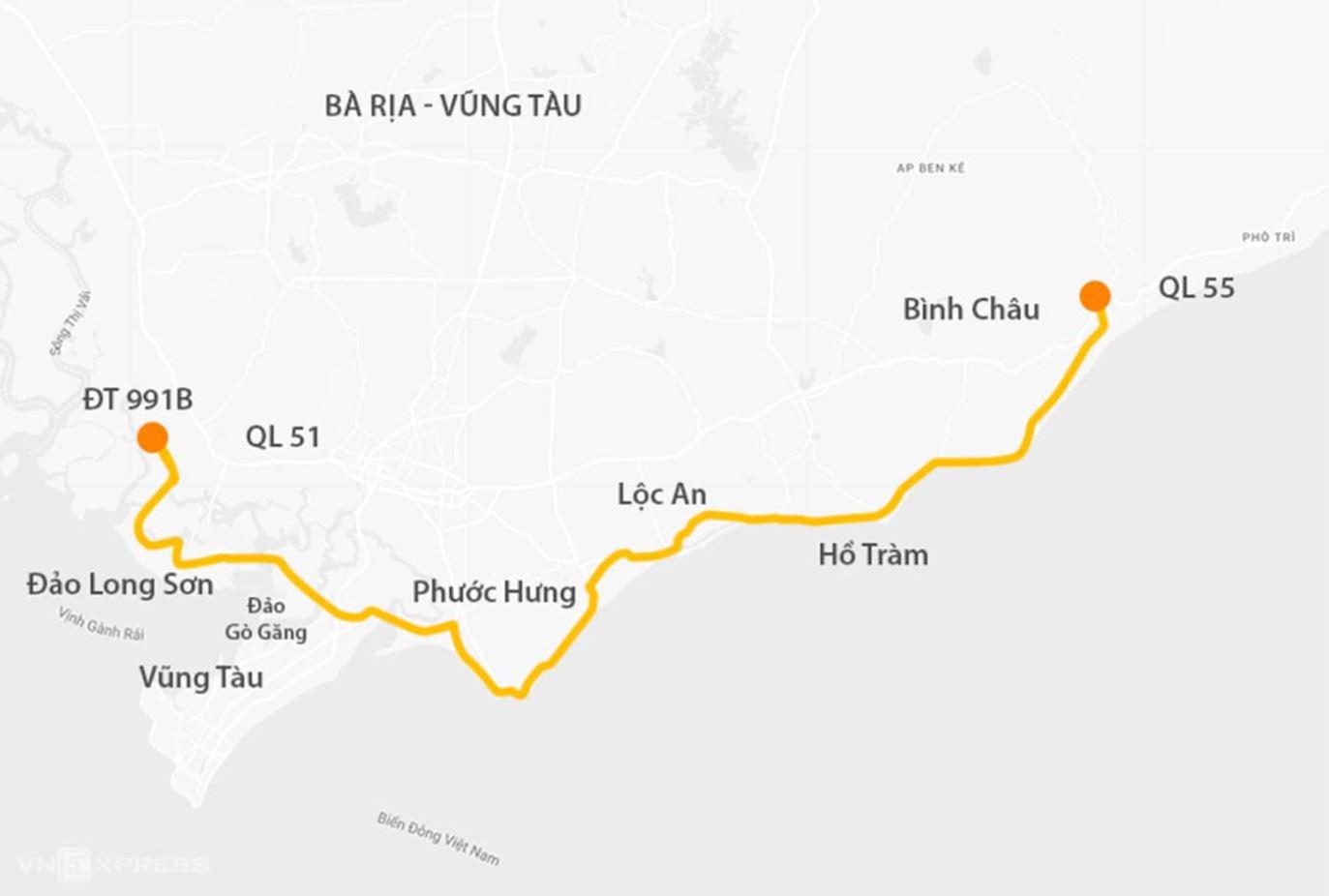 Thông tin tuyến đường ven biển Bà Rịa - Vũng Tàu