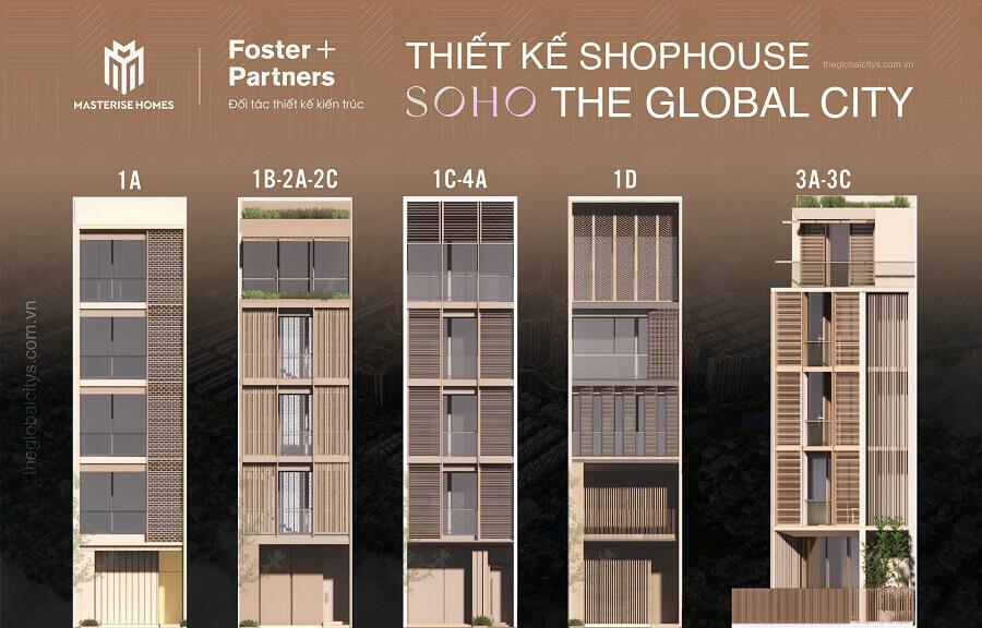 Thiết kế shophouse SOHO, The Global City
